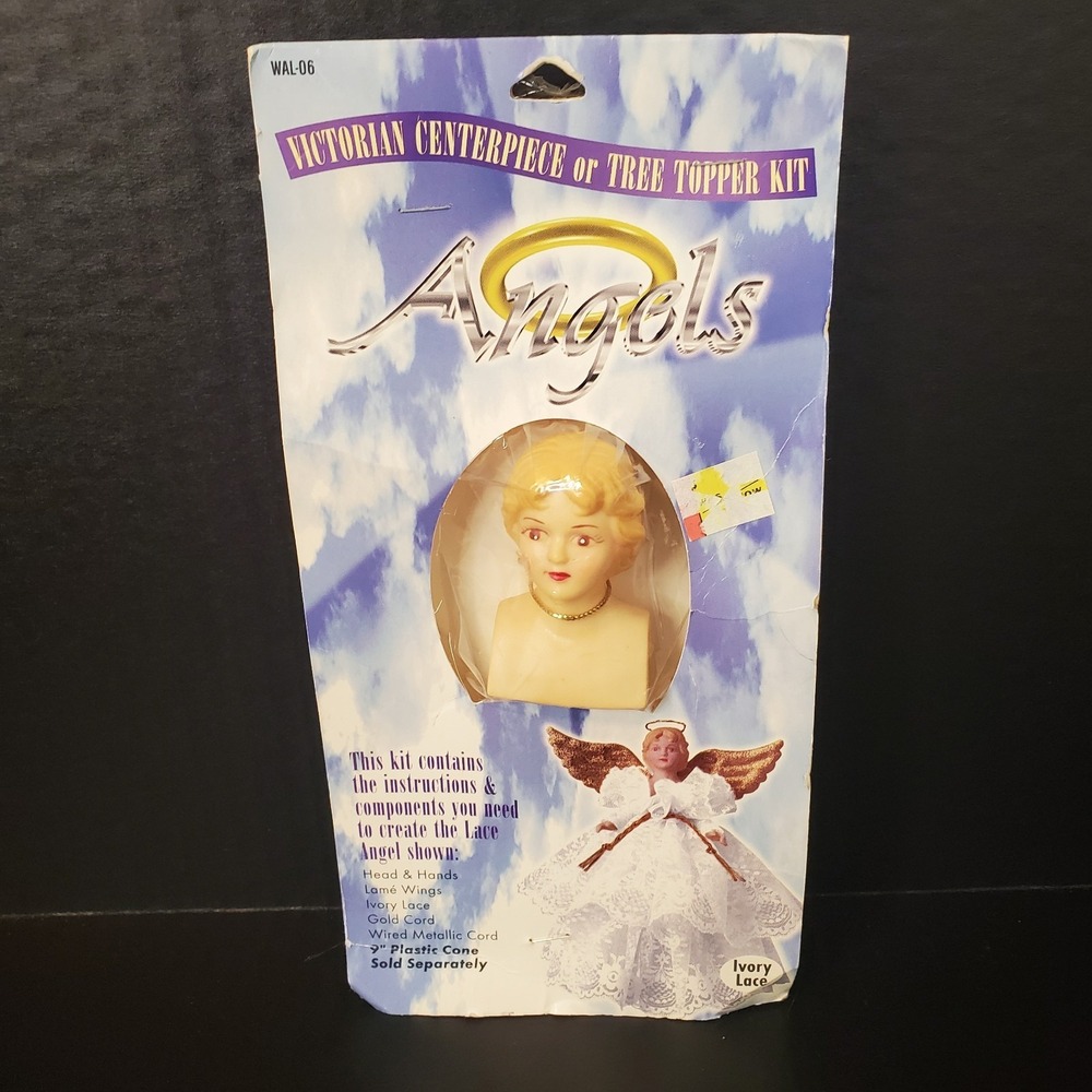 Angels Victorian Centerpiece / Tree Topper‎ Angel Craft Kit Eyes Open Ivory Lace